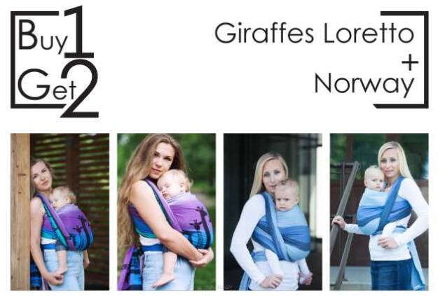 Buy1Get2 Giraffes Loretto 3.6 sp.off. + Norway RING S baby wrap, baby wraps, babywearing, wrap, wraps, for children, for child, sling, slings, baby sling, baby slings