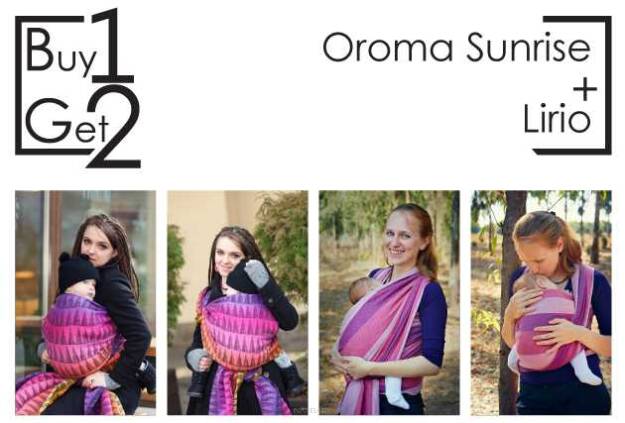 Buy1Get2 Oroma Sunrise 5.2 + Lirio RING L baby wrap, baby wraps, babywearing, wrap, wraps, for children, for child, sling, slings, baby sling, baby slings