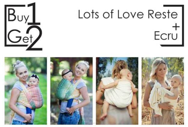 Buy1Get2 Lots of Love Reste 3.6 + Ecru 3.6 baby wrap, baby wraps, babywearing, wrap, wraps, for children, for child, sling, slings, baby sling, baby slings