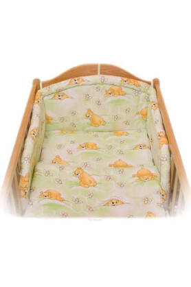 Teddies and bees in green (NATIBABY bumper pad)