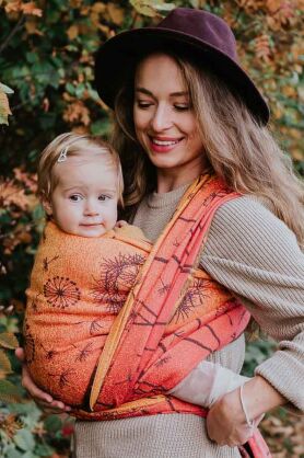 Dandelions Orange, WRAP [100% cotton]