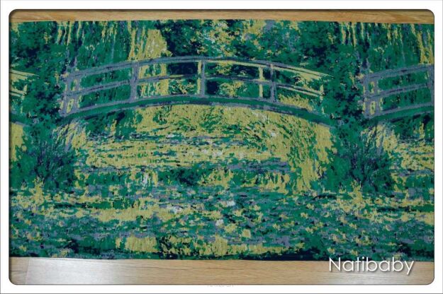 Water Lyly Pond With Japanese Bridge, RING SLING, [100% cotton] baby wrap, baby wraps, babywearing, wrap, wraps, for children, for child, sling, slings, baby sling, baby slings