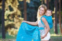 Butterflies Tree Aqua, WRAP, [70% cotton, 30% linen] baby wrap, baby wraps, babywearing, wrap, wraps, for children, for child, sling, slings, baby sling, baby slings