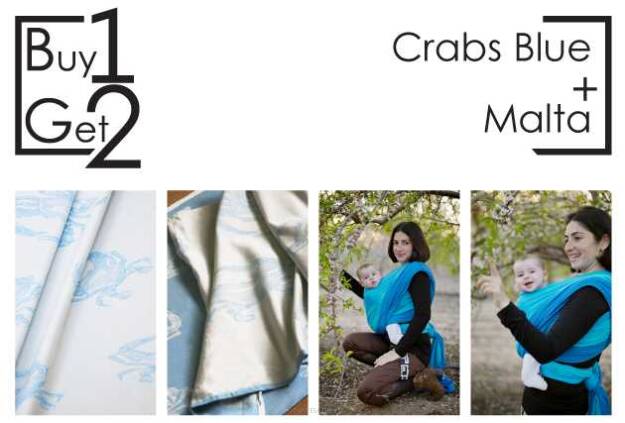 Buy1Get2 Crabs Blue 5.2 + Malta RING M sp.off. baby wrap, baby wraps, babywearing, wrap, wraps, for children, for child, sling, slings, baby sling, baby slings