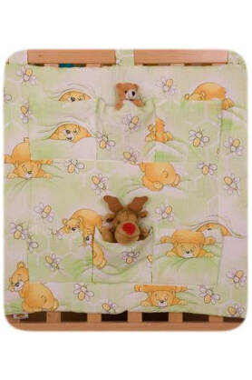 Teddies and bees in green(NATIBABY hanging pocket)
