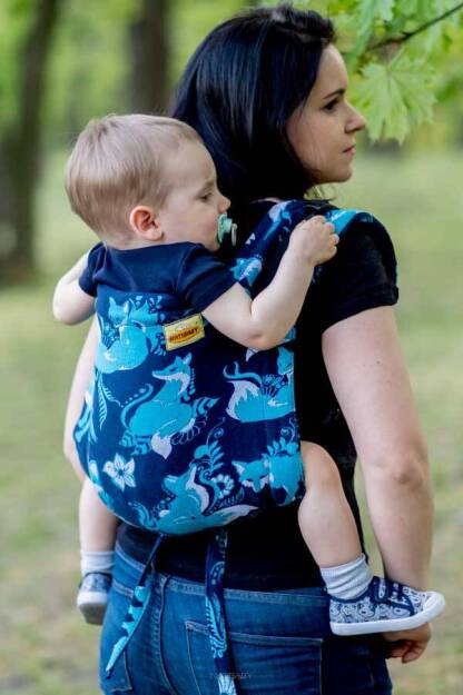 BABY Foxes Blue, ONBUHIMO CARRIER, [100% cotton]