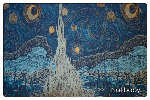 Starry Night Slimpy, WRAP, [100% cotton] baby wrap, baby wraps, babywearing, wrap, wraps, for children, for child, sling, slings, baby sling, baby slings