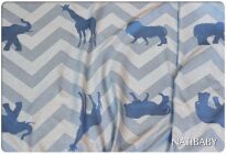 Chevron Blue Zoo, WRAP, [50% cotton, 50% bamb.visc.] baby wrap, baby wraps, babywearing, wrap, wraps, for children, for child, sling, slings, baby sling, baby slings