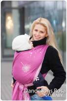 Dandelions Rosa, RING SLING, [70% cotton, 30% silk] baby wrap, baby wraps, babywearing, wrap, wraps, for children, for child, sling, slings, baby sling, baby slings