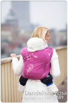 Dandelions Rosa, RING SLING, [70% cotton, 30% silk] baby wrap, baby wraps, babywearing, wrap, wraps, for children, for child, sling, slings, baby sling, baby slings