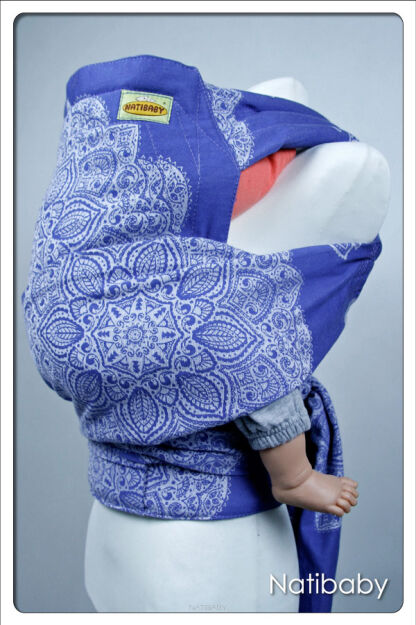 Adornos Indios Blue, HALF BUCKLE CARRIER, [100% cotton] baby carrier, baby carriers, ergonomic baby carrier, ergonomic baby carriers, ssc carrier, ssc carriers, ssc baby carrier, ssc baby carriers
