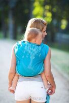 Butterflies Tree Aqua, RING SLING, [70% cotton, 30% linen] baby wrap, baby wraps, babywearing, wrap, wraps, for children, for child, sling, slings, baby sling, baby slings