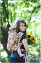 Sunflowers Ivory, WRAP, [50% cotton, 50% bamb.visc.] baby wrap, baby wraps, babywearing, wrap, wraps, for children, for child, sling, slings, baby sling, baby slings