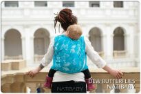 Dew Butterflies, RING SLING, [70% cotton, 30% silk] baby wrap, baby wraps, babywearing, wrap, wraps, for children, for child, sling, slings, baby sling, baby slings