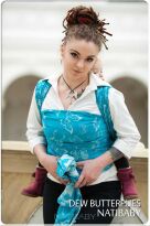 Dew Butterflies, RING SLING, [70% cotton, 30% silk] baby wrap, baby wraps, babywearing, wrap, wraps, for children, for child, sling, slings, baby sling, baby slings