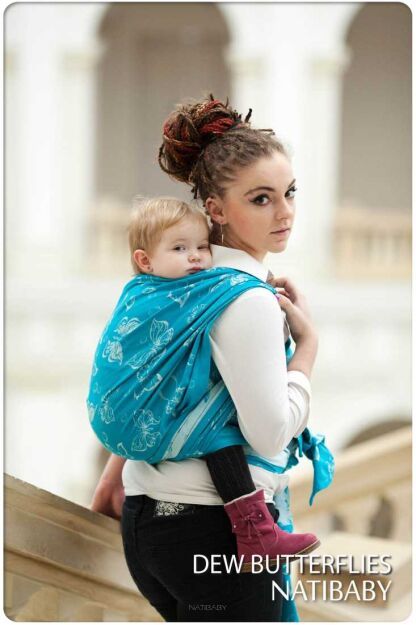 Dew Butterflies, RING SLING, [70% cotton, 30% silk] baby wrap, baby wraps, babywearing, wrap, wraps, for children, for child, sling, slings, baby sling, baby slings