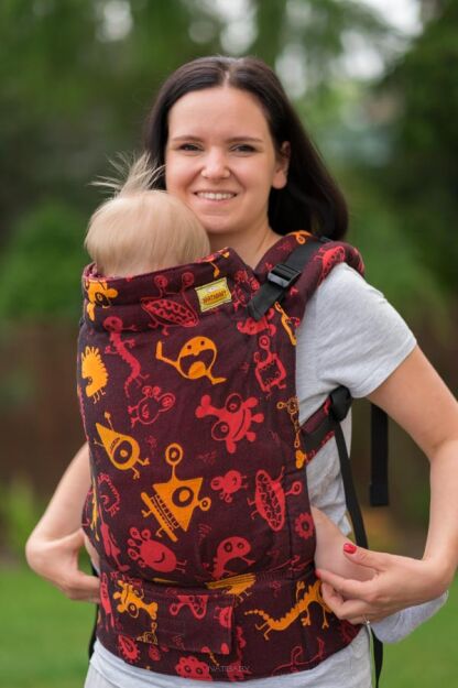Funny Creatures Fire, NATIGO CARRIER, [100% cotton] baby carrier, baby carriers, ergonomic baby carrier, ergonomic baby carriers, ssc carrier, ssc carriers, ssc baby carrier, ssc baby carriers