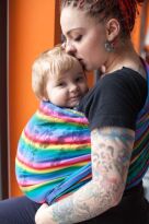 Clovers Rainbow, WRAP, [70% cotton, 30% linen] baby wrap, baby wraps, babywearing, wrap, wraps, for children, for child, sling, slings, baby sling, baby slings