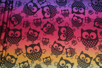 Mysterious Owls Night, [70% cotton, 30% linen] baby wrap, baby wraps, babywearing, wrap, wraps, for children, for child, sling, slings, baby sling, baby slings