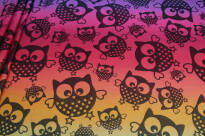 Mysterious Owls Night, [70% cotton, 30% linen] baby wrap, baby wraps, babywearing, wrap, wraps, for children, for child, sling, slings, baby sling, baby slings