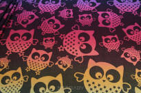 Mysterious Owls Night, [70% cotton, 30% linen] baby wrap, baby wraps, babywearing, wrap, wraps, for children, for child, sling, slings, baby sling, baby slings
