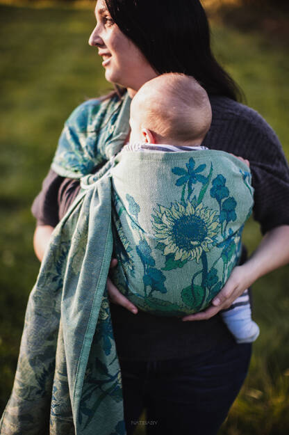 Sunflowers Green, Ring Sling [100% cotton]