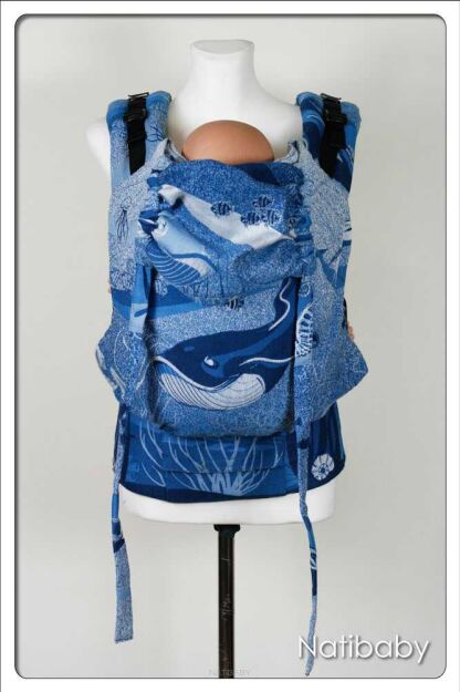 Ocean Navy Blue, NATIGO CARRIER, [100% cotton] baby carrier, baby carriers, ergonomic baby carrier, ergonomic baby carriers, ssc carrier, ssc carriers, ssc baby carrier, ssc baby carriers