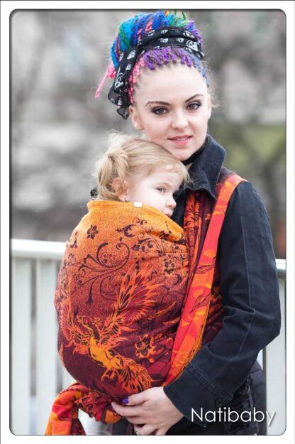 Glowing Phoenix, WRAP, [100% cotton] baby wrap, baby wraps, babywearing, wrap, wraps, for children, for child, sling, slings, baby sling, baby slings