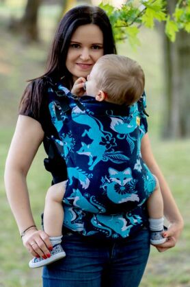 Foxes Blue, NatiGrow Adjustable Carrier, [100% cotton]