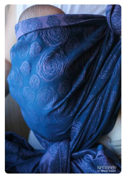 Ring Sling Natibaby Design Quadroses Granat/ Wrzos QUADROSES_INDIGO_HEATHER1.jpg