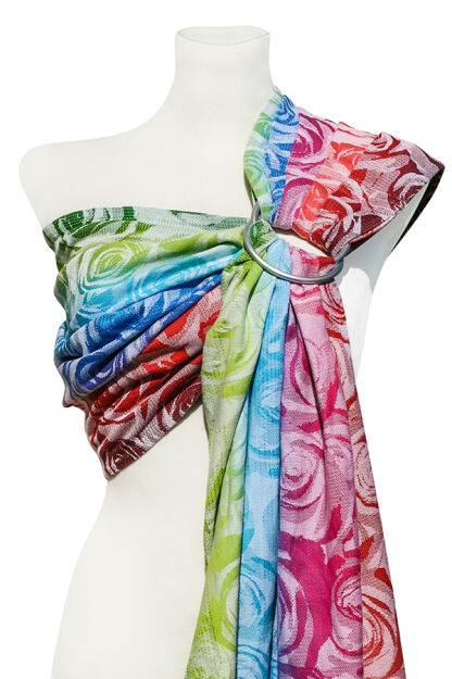 Roses White Rainbow #2, RING SLING, [100% cotton]