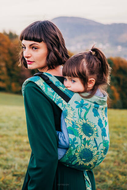 Sunflowers Green, ONBUHIMO CARRIER, [100% cotton]