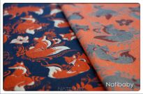 Foxes Orenji, WRAP, [50% cotton, 25% linen, 25% merino] baby wrap, baby wraps, babywearing, wrap, wraps, for children, for child, sling, slings, baby sling, baby slings
