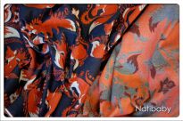 Foxes Orenji, WRAP, [50% cotton, 25% linen, 25% merino] baby wrap, baby wraps, babywearing, wrap, wraps, for children, for child, sling, slings, baby sling, baby slings