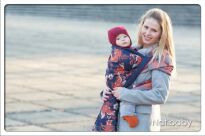 Foxes Orenji, WRAP, [50% cotton, 25% linen, 25% merino] baby wrap, baby wraps, babywearing, wrap, wraps, for children, for child, sling, slings, baby sling, baby slings