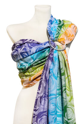 Roses White Rainbow #1, RING SLING, [100% cotton]