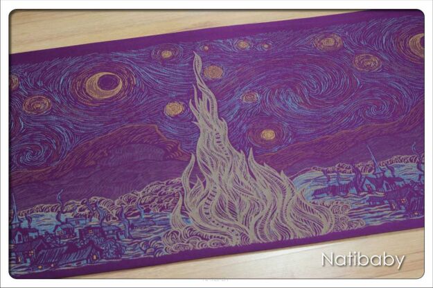 Starry Night Purple, RING SLING, [100% cotton] baby wrap, baby wraps, babywearing, wrap, wraps, for children, for child, sling, slings, baby sling, baby slings