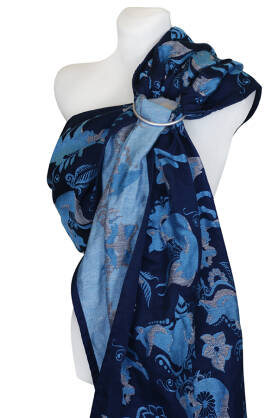 Foxes Blue, RING SLING, [100% cotton]