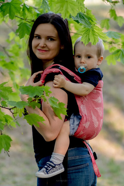 Ferns Red, Onbuhimo Grow Carrier, [50% cotton, 50% linen]
