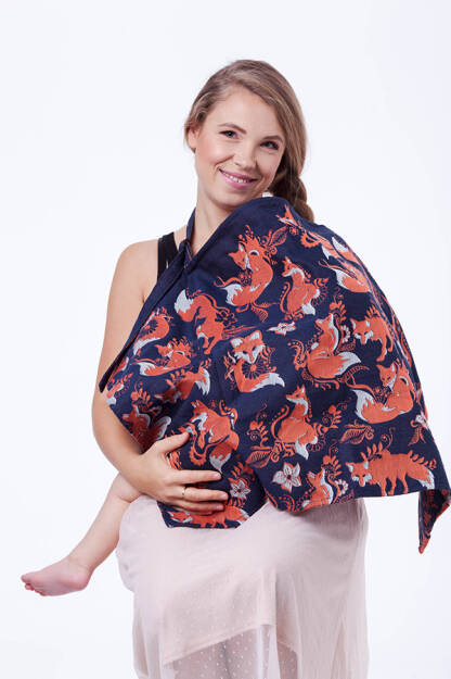 Nursing Apron NatiCover Foxes Orenji