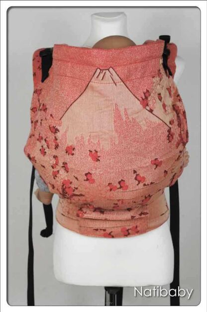 Mount Fuji Seen Through Cherry Blossom Crema, NATIGO CARRIER, [75% cotton, 25% linen] baby carrier, baby carriers, ergonomic baby carrier, ergonomic baby carriers, ssc carrier, ssc carriers, ssc baby carrier, ssc baby carriers