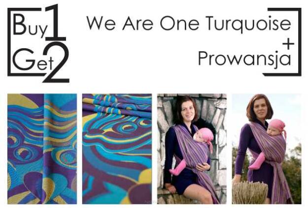 Buy1Get2 We Are One Turquoise 4.6 + Prowansja RING L baby wrap, baby wraps, babywearing, wrap, wraps, for children, for child, sling, slings, baby sling, baby slings