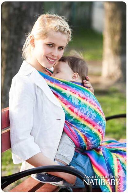 Assuri Arcobaleno, WRAP, [68% cotton, 19% ramie, 13% silk] baby wrap, baby wraps, babywearing, wrap, wraps, for children, for child, sling, slings, baby sling, baby slings