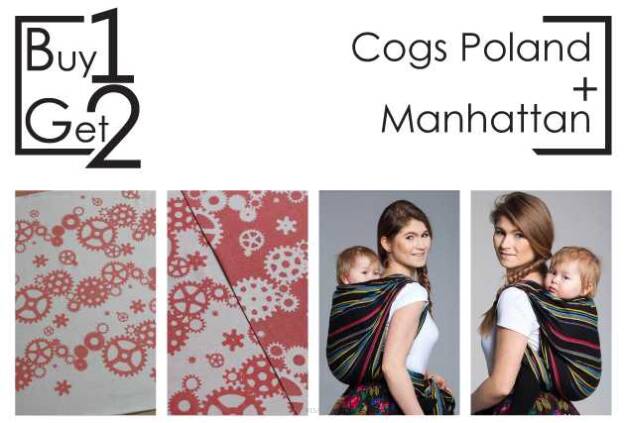 Buy1Get2 Cogs Poland RING L + Manhattan 5.2 baby wrap, baby wraps, babywearing, wrap, wraps, for children, for child, sling, slings, baby sling, baby slings