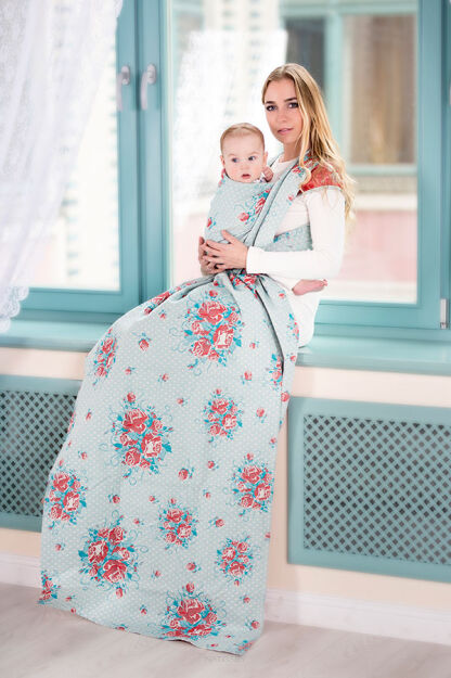 Sweet Roses, WRAP, [100% cotton] baby wrap, baby wraps, babywearing, wrap, wraps, for children, for child, sling, slings, baby sling, baby slings