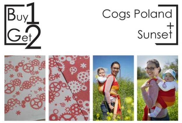 Buy1Get2 Cogs Poland 4.6 + Sunset 4.6 baby wrap, baby wraps, babywearing, wrap, wraps, for children, for child, sling, slings, baby sling, baby slings