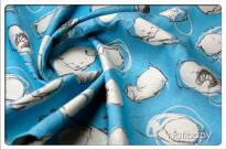 Kitty Turquoise, WRAP, [75% cotton, 25% hemp] baby wrap, baby wraps, babywearing, wrap, wraps, for children, for child, sling, slings, baby sling, baby slings