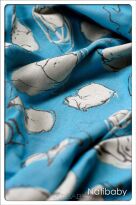 Kitty Turquoise, WRAP, [75% cotton, 25% hemp] baby wrap, baby wraps, babywearing, wrap, wraps, for children, for child, sling, slings, baby sling, baby slings