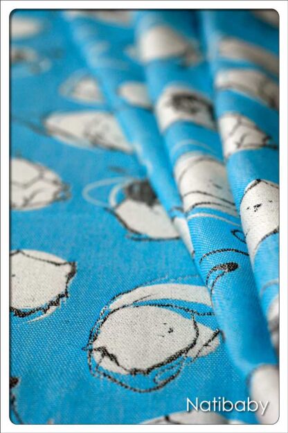 Kitty Turquoise, WRAP, [75% cotton, 25% hemp] baby wrap, baby wraps, babywearing, wrap, wraps, for children, for child, sling, slings, baby sling, baby slings