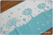 Nova Vida Turquoise, WRAP, [70% cotton, 30% linen] baby wrap, baby wraps, babywearing, wrap, wraps, for children, for child, sling, slings, baby sling, baby slings